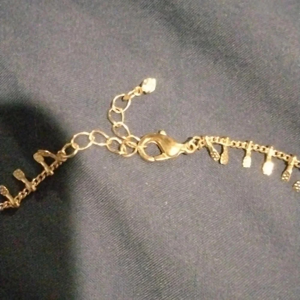 14K plated textured dangle Anklet 😍 - Picture 3 of 9